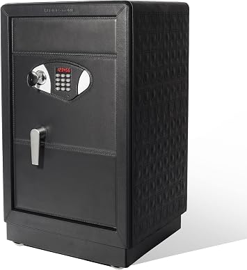 Billstone Estate 18 Watch Winder Safe for Automatic Watches, 18 Slot Black Leather Finish with LED Light