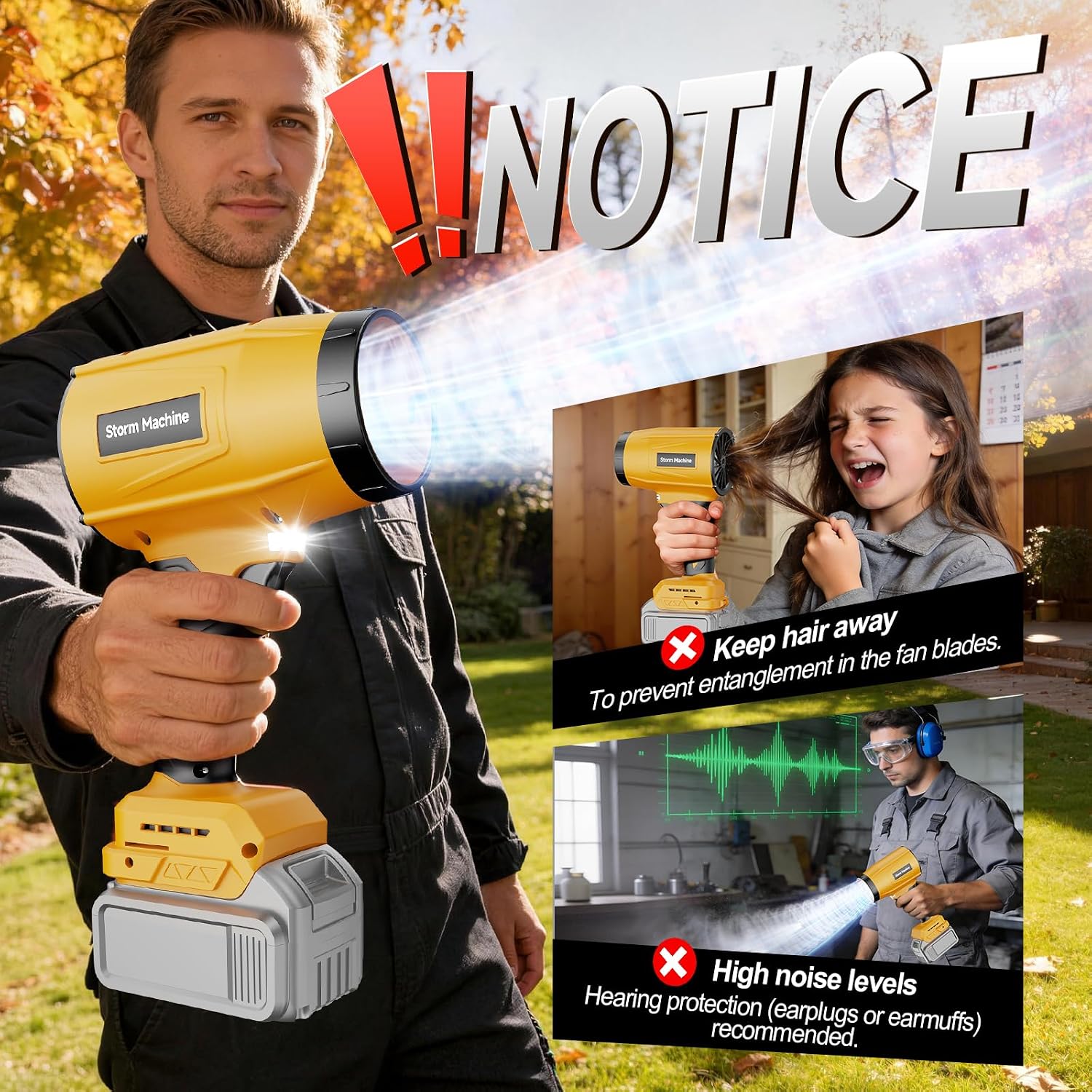 Turbo Jet Blower Cordless Compatible with Dee-walt 20V (No Battery), Brushless-Motor Bullseye Blower, Up to 50,000 RPM, Lightweight Handheld Leaf Blow for Patio Lawn Yard Garage Leaves & Dust Cleaning