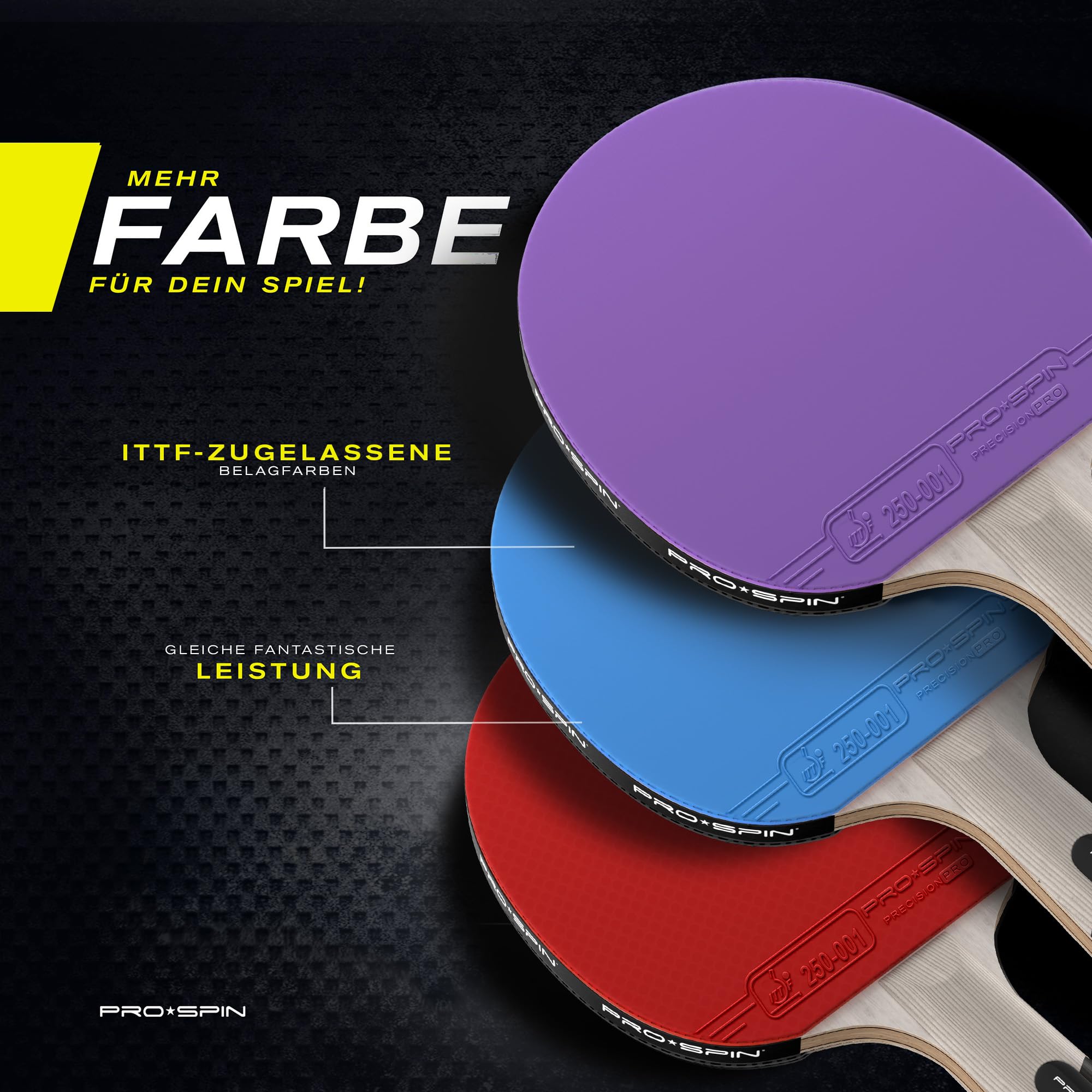 PRO-SPIN Tischtennisschläger – ITTF-zugelassener Carbon Profischläger für überlegene Präzision und Spin | Profi-Obergummi, 2,0 mm Schwammstärke, Schutzhülle