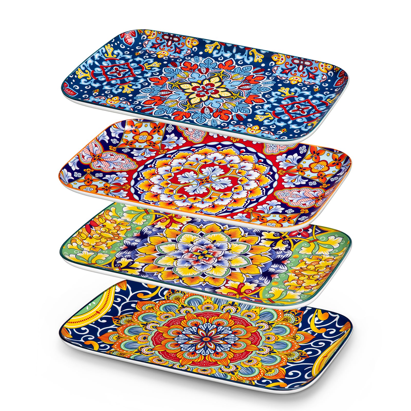 vancasso SIMI 12 in Porcelain Serving Platter Set of 4, Party Serving Plate