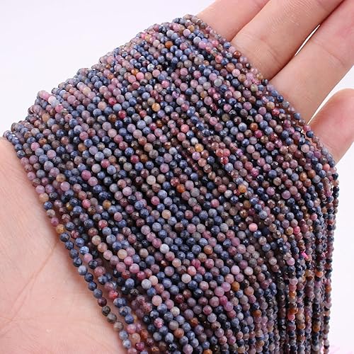 Zhe Ying 160 cuentas de piedras preciosas facetadas de 0.079 pulgadas para la fabricación de joyas, cuentas de piedra curativa sueltas naturales,