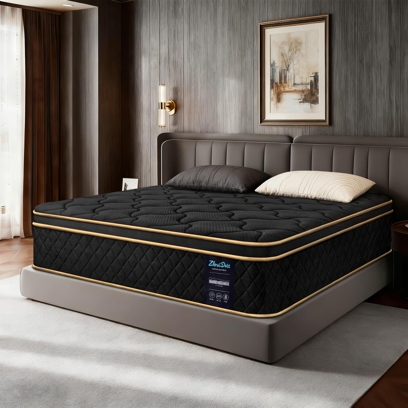 Amazon.com - Queen Mattress 12 Inch Medium Firm Hybrid Mattress