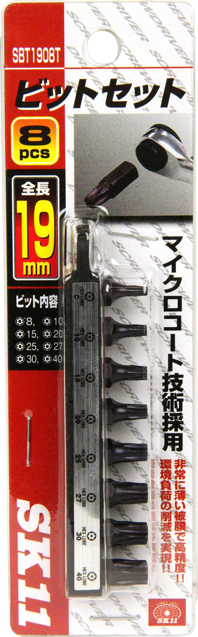カランビット　19 カランビット 19 1/4 HEXいじり止め付ヘクスローブビット PB