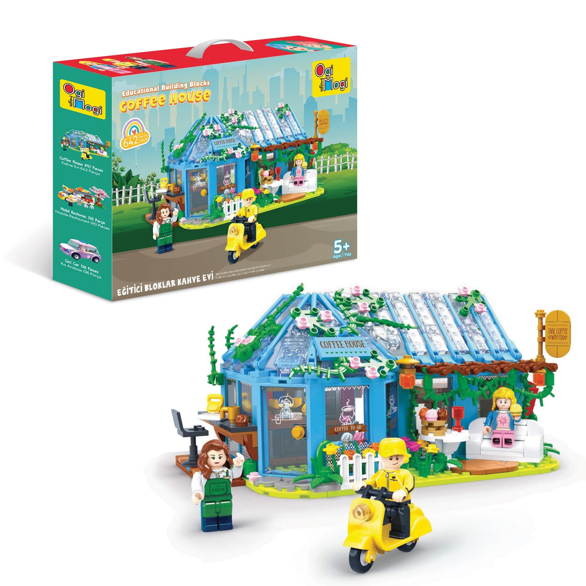 Ogi Mogi Toys Eğitici Bloklar Kahve Evi 642 Parça Yapı Seti