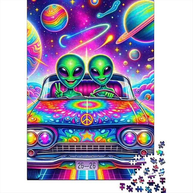 Viaje en Coche alienígena Set De 1000 Piezas Papel Reciclado Puzzle Familiar Aficionados A Los Fácil…