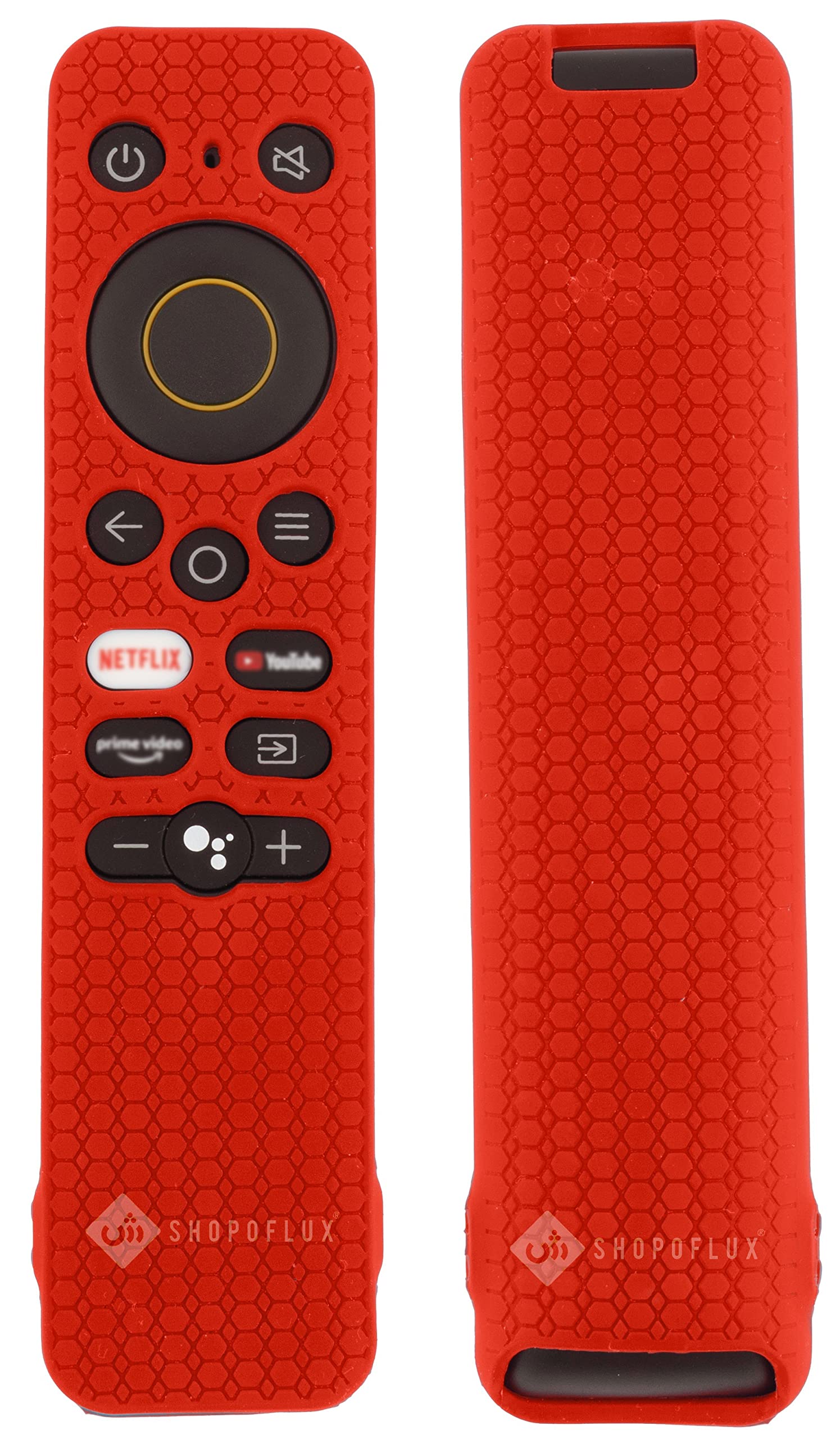 SHOPOFLUX Silicone Remote Cover Compatible with REALME Smart LED TV Anti Slip Remote Case Shockproof Cover (Red)