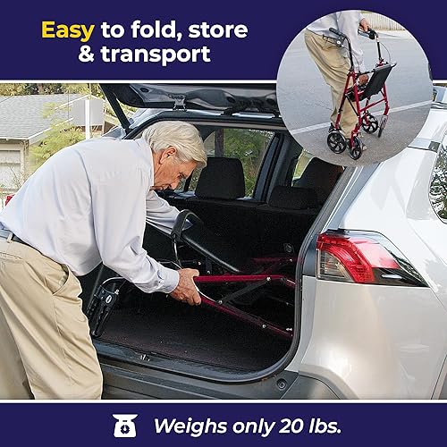 Miniatura 9 de Unidad médica andador de cuatro ruedas con doble apoyo posterior extraíble 10257BL-1 Azul 1 1