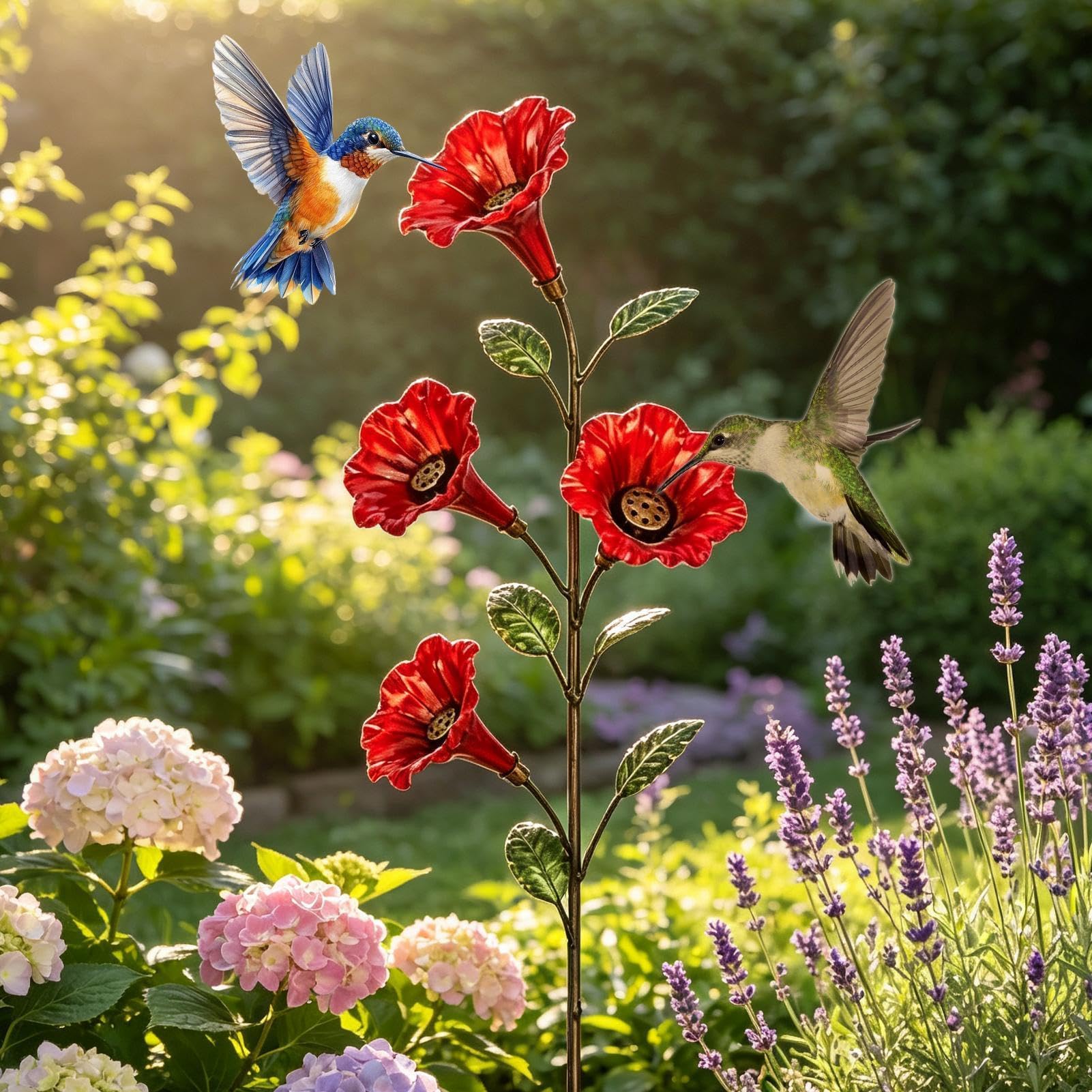 Alimentatore per Colibrì da Giardino a Paletto Decorazioni a Forma di per