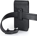 BECPLT Phone Holster for Apple iPhone 17 Pro Max/Air 16 Pro Max 15 Pro Max 14 Pro Max 13/12/11 Pro Max Leather Belt Case,360 Rotating Holster Pouch Belt Clip Case for Galaxy S25+ S24+ S23+ S22+ Black