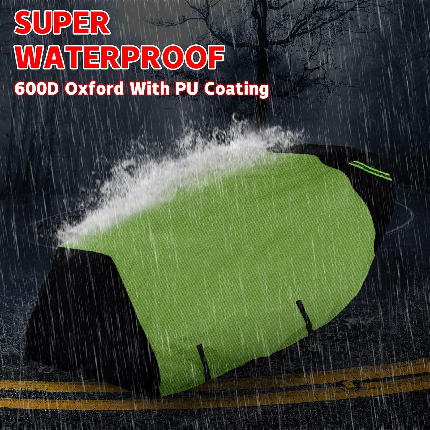 Riding Lawn Mower Cover with Bagger Attachment, Universal Fit Decks up to 54" with Bagger, 600D Oxford Cloth Riding Lawn Mower Cover with Windproof Buckle for Snow Rain Dust Hail Protection