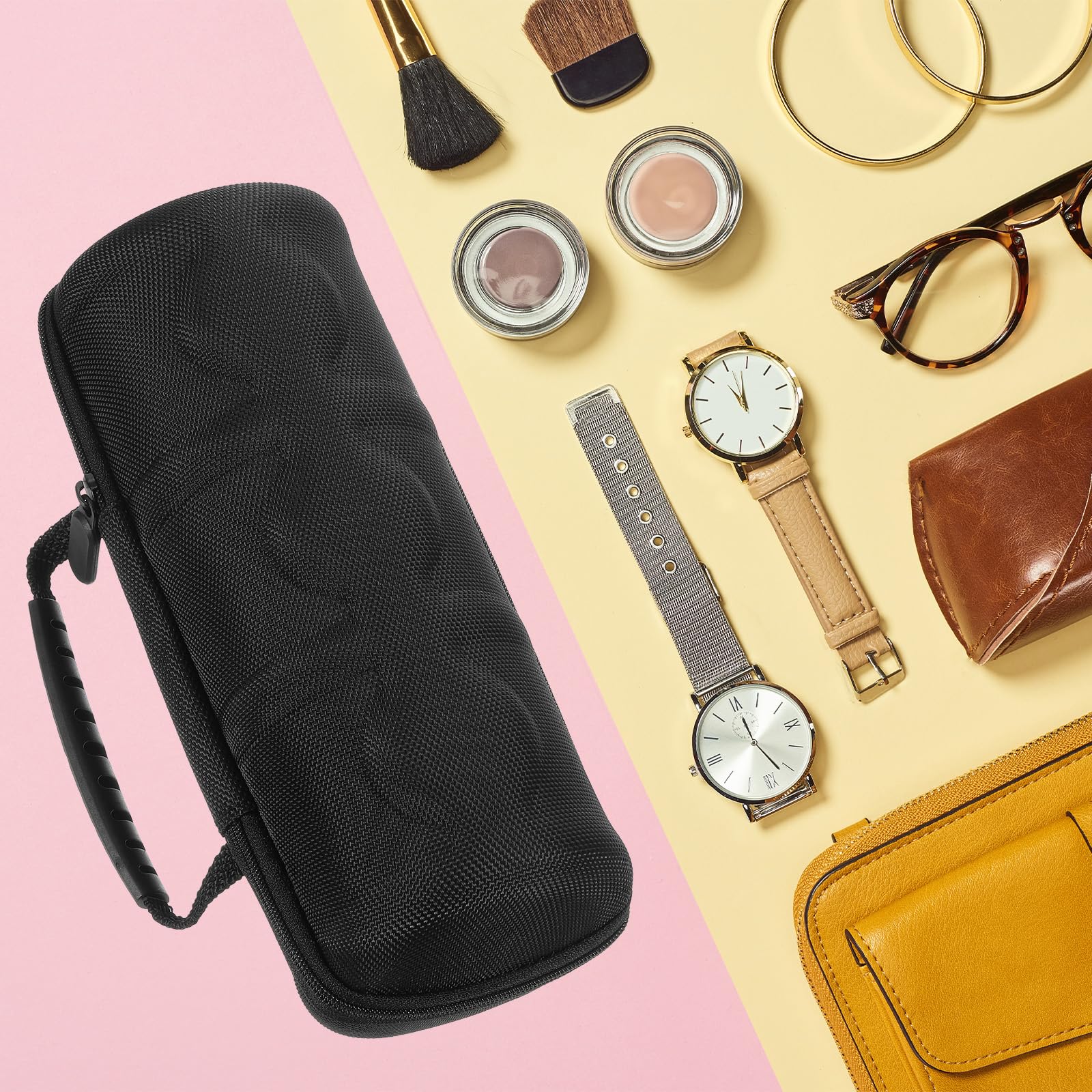 Estuche rígido de viaje para relojes de 3 ranuras, organizador de almacenamiento y exhibición de relojes para hombres y mujeres con almohada suave para la mayoría de relojes y relojes inteligentes d