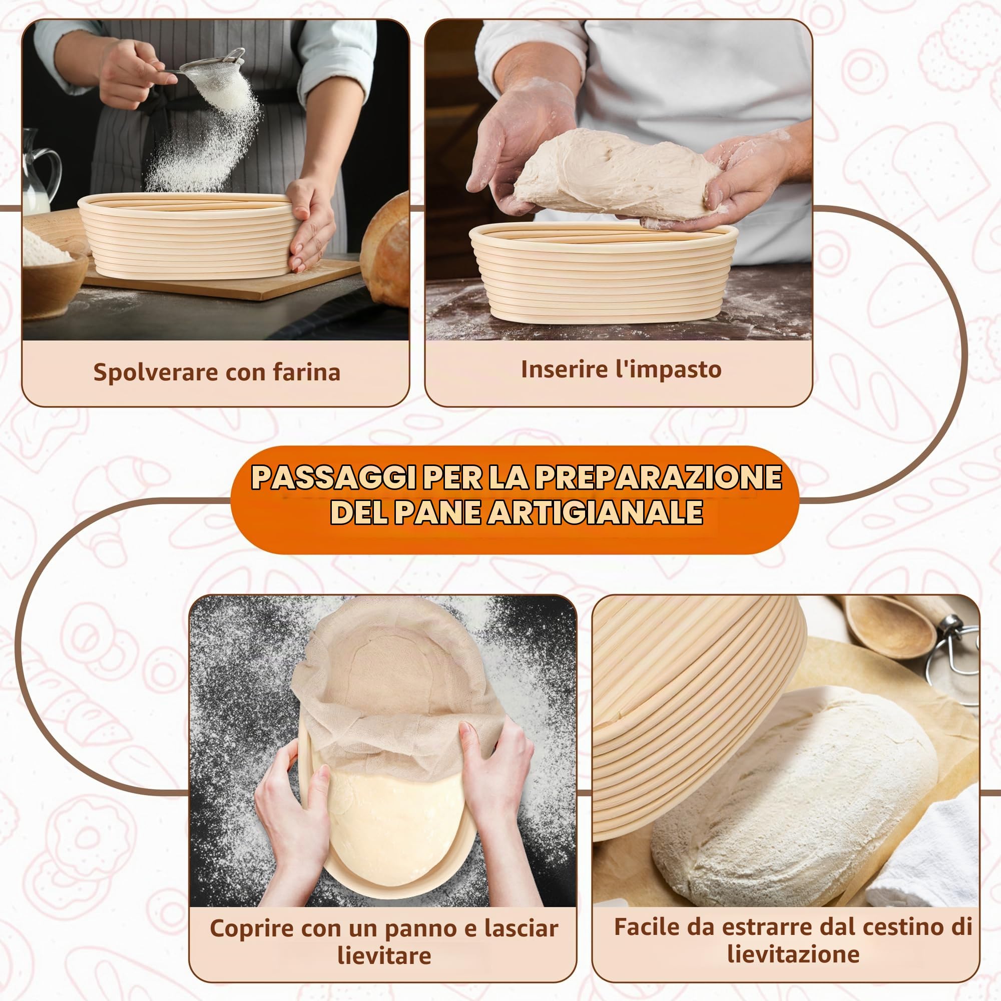 HaWare Set di cestini rotondi e ovali (7, 23 cm rotondo e 25 cm ovale)