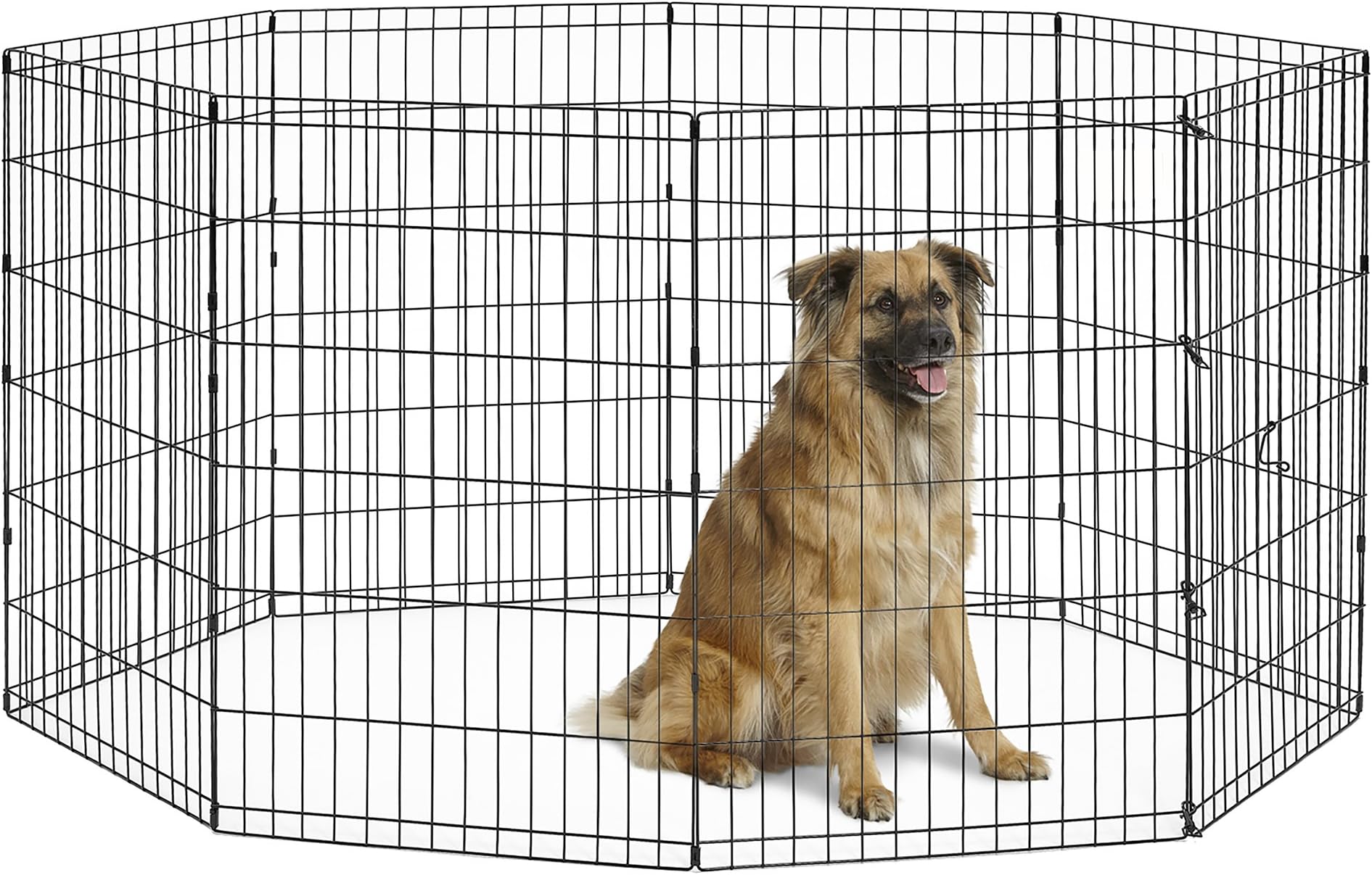 New World by MidWest Homes for Pets 36-Inch Exercise Pen, for Indoor and Outdoor use, 16 Sq Feet of Play, Folding Dog Pen, No Door Design for Maximum Security, Easy to Set Up, Foldable Pet Playpen