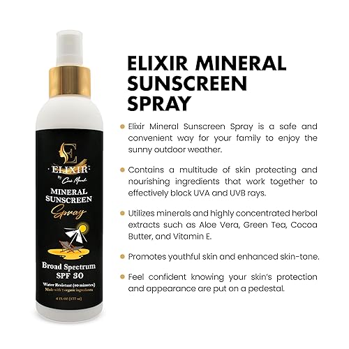 Miniatura 2 de Coco March - Spray de protección solar mineral de amplio espectro orgánico 30 SPF sin químicos para adultos y niños, 6 onzas líquidas de aloe vera