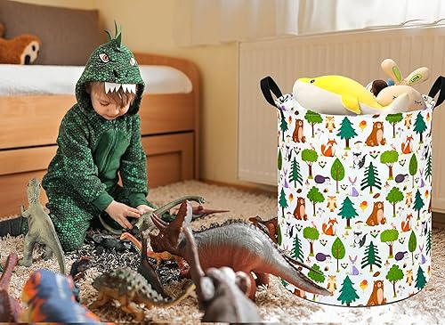 Vista 5 de Cesta de lavandería para niños con diseño de animales, cesta organizadora para guardería, cesta de almacenamiento, cesta de regalo, organizador