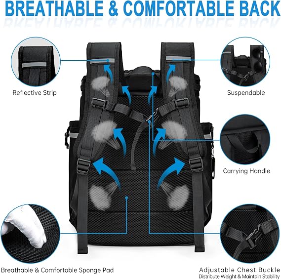 Backpack Coolers Insulated Leak Proof, 45 Cans Beach Cooler Backpack, Large Capacity Ice Chest Backpack, Waterproof Soft Cooler Bag Lunch Backpack for Men Women Camping Hiking