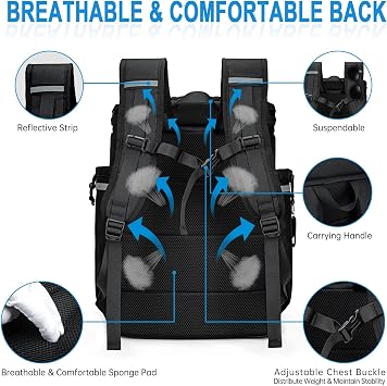 Backpack Coolers Insulated Leak Proof, 45 Cans Beach Cooler Backpack, Large Capacity Ice Chest Backpack, Waterproof Soft Cooler Bag Lunch Backpack for Men Women Camping Hiking