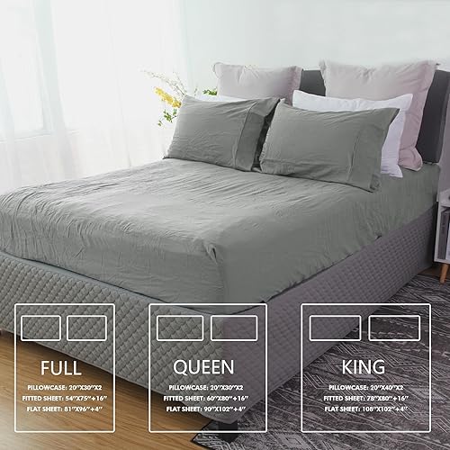 Miniatura 5 de Ramesses Juego de sábanas tamaño King de 4 piezas súper suaves para hotel, sin arrugas, de fácil cuidado, con bolsillos profundos de 16 pulgadas