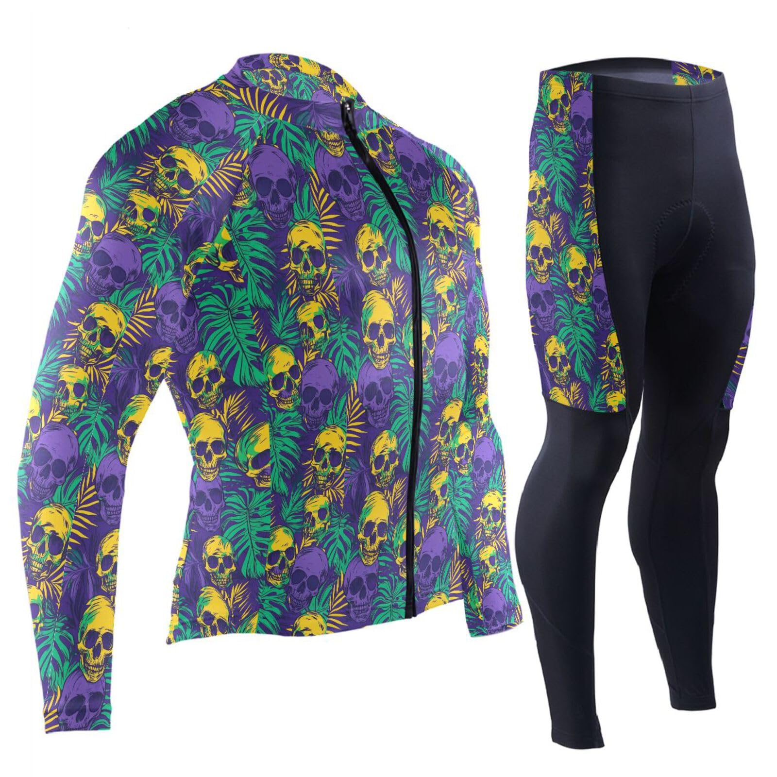 Winter-Radtrikot mit Taschen, Windbreaker, Radhose, Herren, gepolstert, 3D-gepolstert