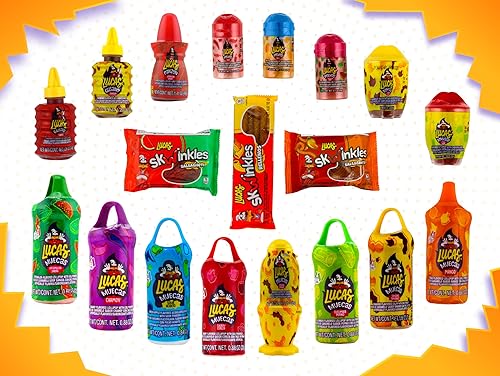 Miniatura 3 de Mezcla de dulces mexicanos Lucas (20 unidades) Variedad de ácidos, dulces, picantes, incluye pelucas, Baby Polvo, Lucas Muecas Chamoy, Gusano