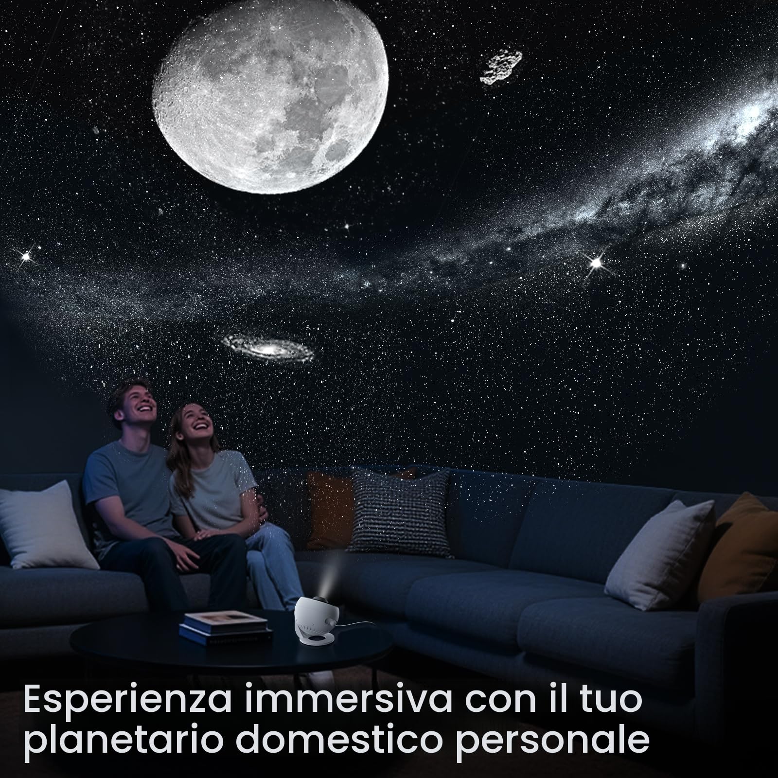 YUNRAY Galaxy Projector Pro, Proiettore Galassia Proiettore di Stelle con 1 Diapositive in Vetro HD Planetario Luce Notturna Cielo Stellato per Camera Bambini Regalo Compleanno Natale