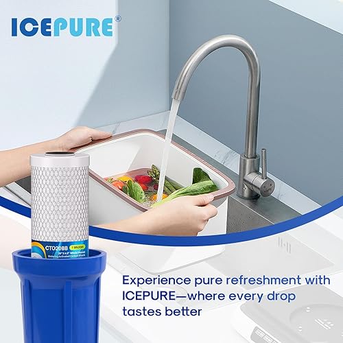 Miniatura 9 de ICEPURE Cartucho de filtro de agua de carbón activado CTO para toda la casa de 20 x 4.5 pulgadas para FC25B, EPM-20BB, CB-BB-20, DB20P, EP-20BB,