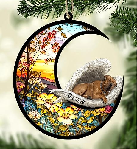 Miniatura 42 de Chow Chow Dog Memorial Suncatcher, adorno de Navidad Chow Chow con nombre, atrapador de pérdida de mascotas, regalos para los amantes de los perros