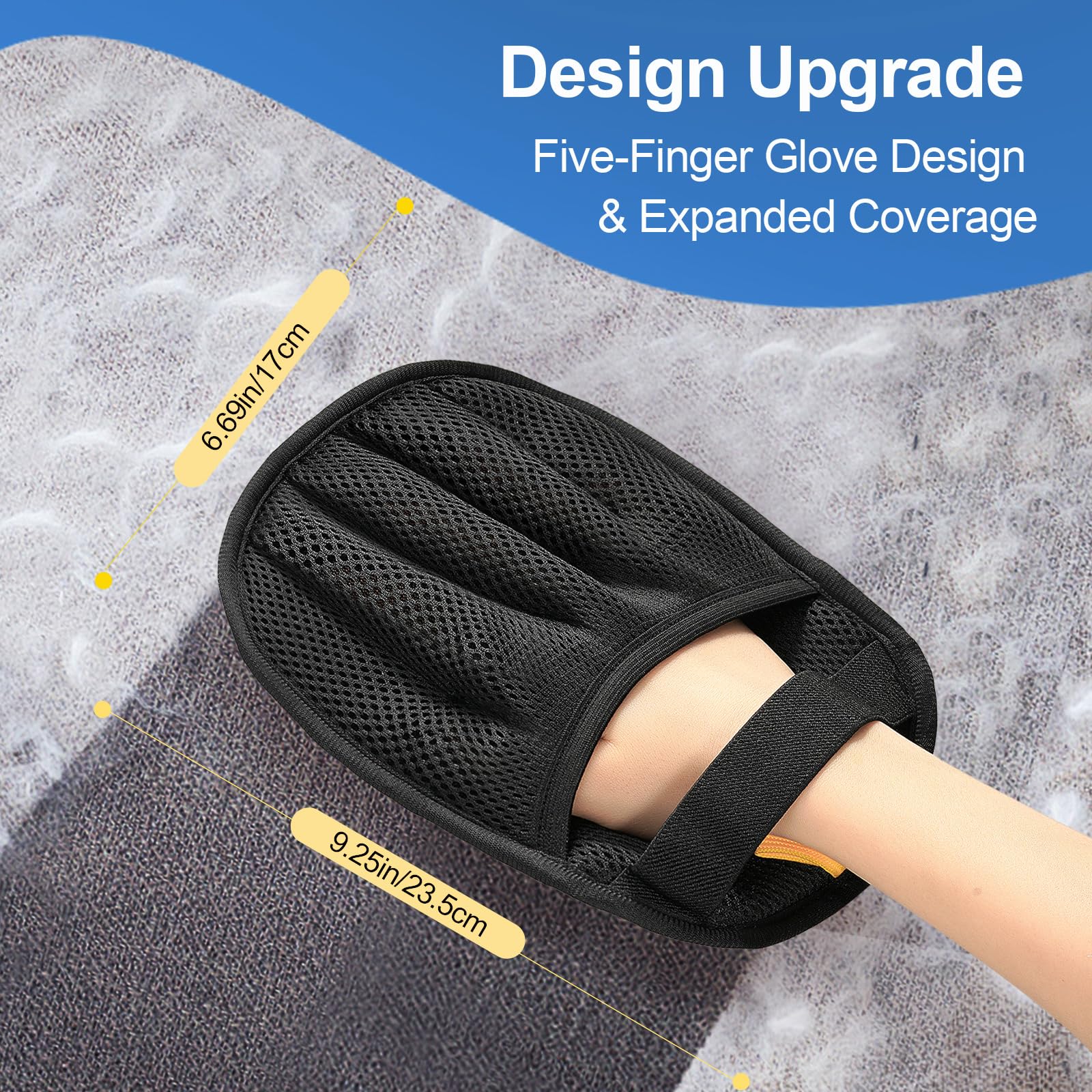 Pet Hair Removal Glove for Cats & Dogs, Upgraded Five-Finger Electrostatic Pet Hair Glove, Reusable Magic Brush Pet Hair Remover Tool for Laundry, Couch, Carpet, Car Seat - image 2