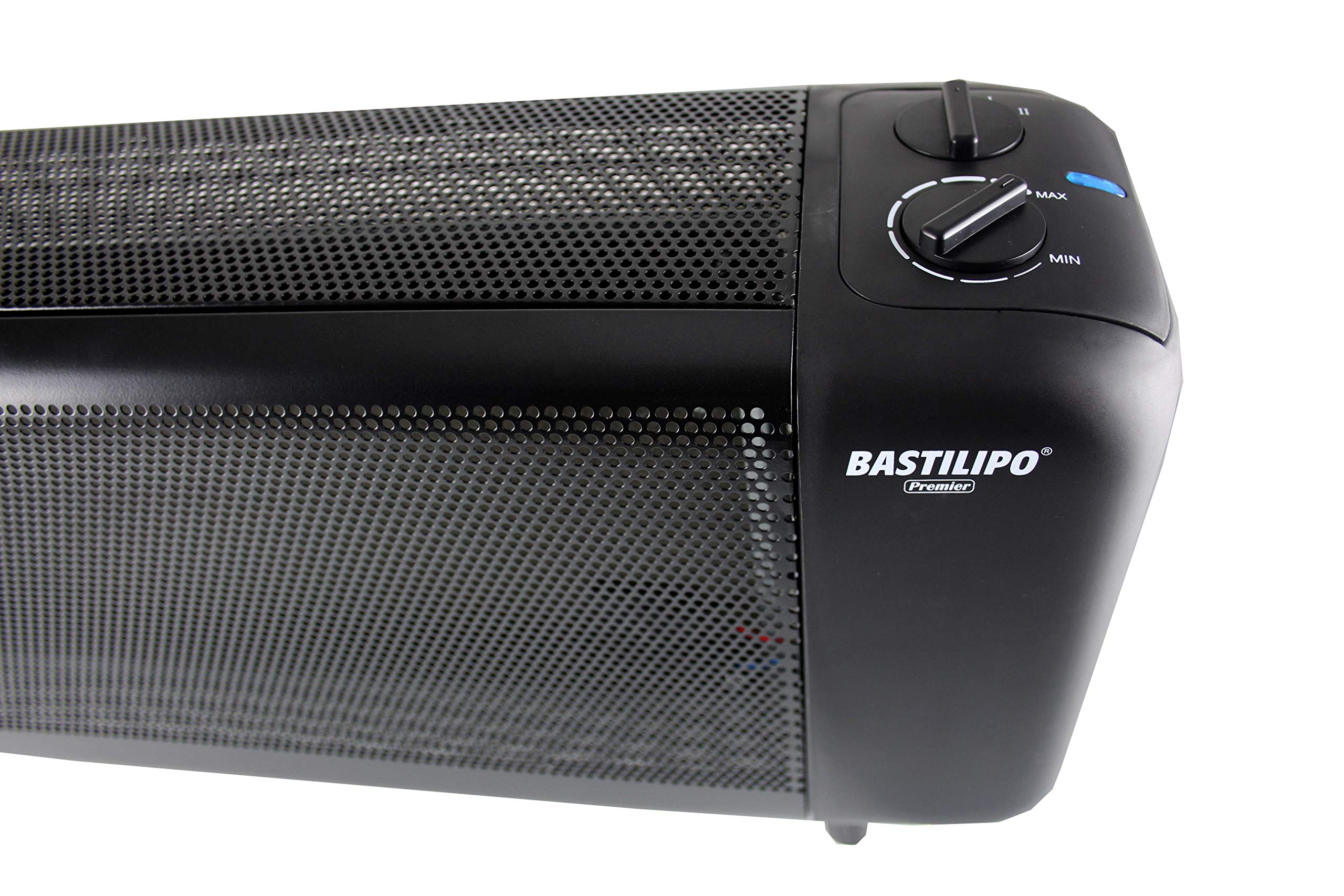 Bastilipo - PRC-1500N, Placa radiante de mica compacta, 750/W1500W, termostato, COLOR NEGRO