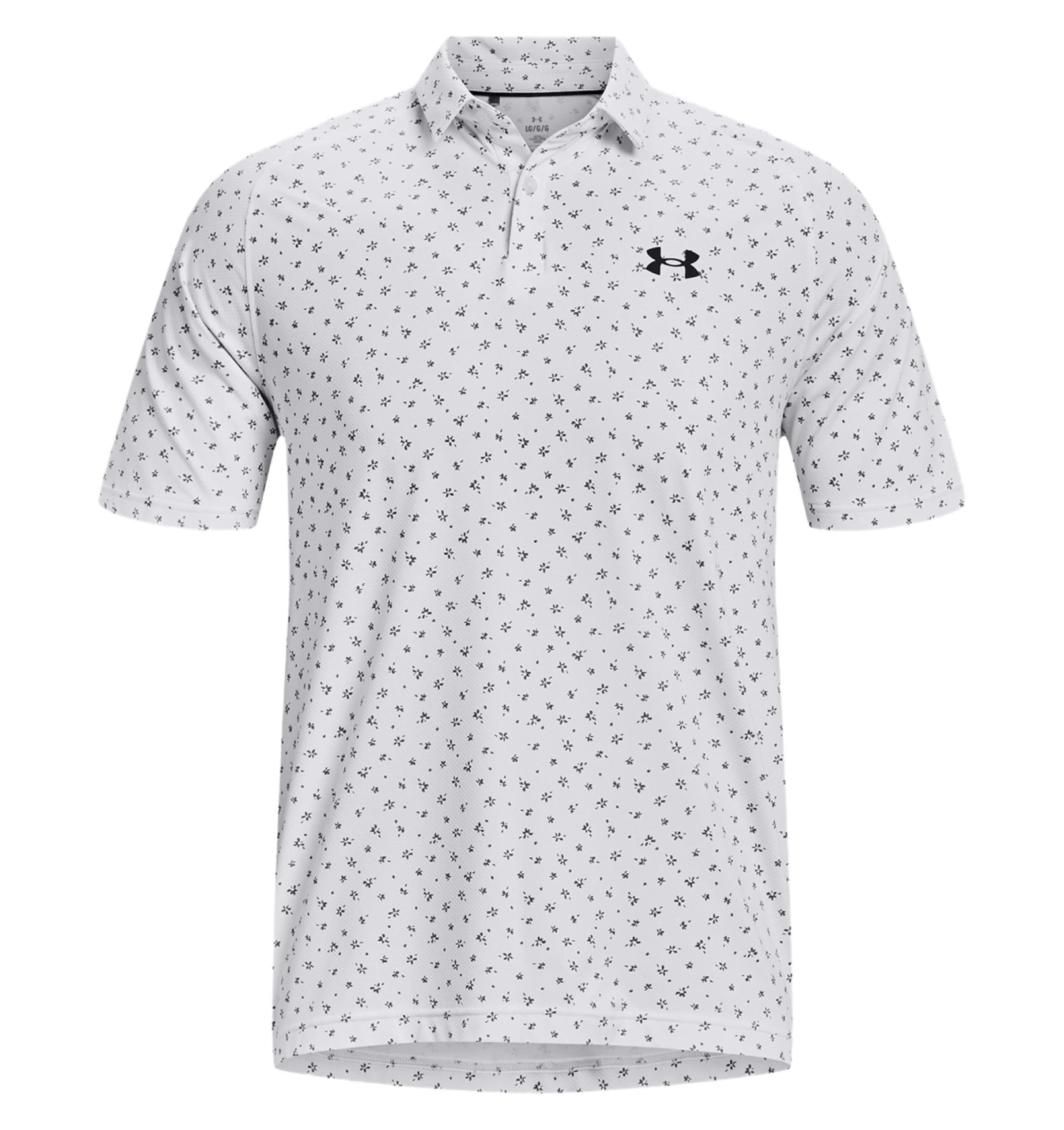 Under Armour Men's White Ua Iso Chill Printed Polo 1379746 (Us, Alpha, Medium, Regular, Regular, 100)