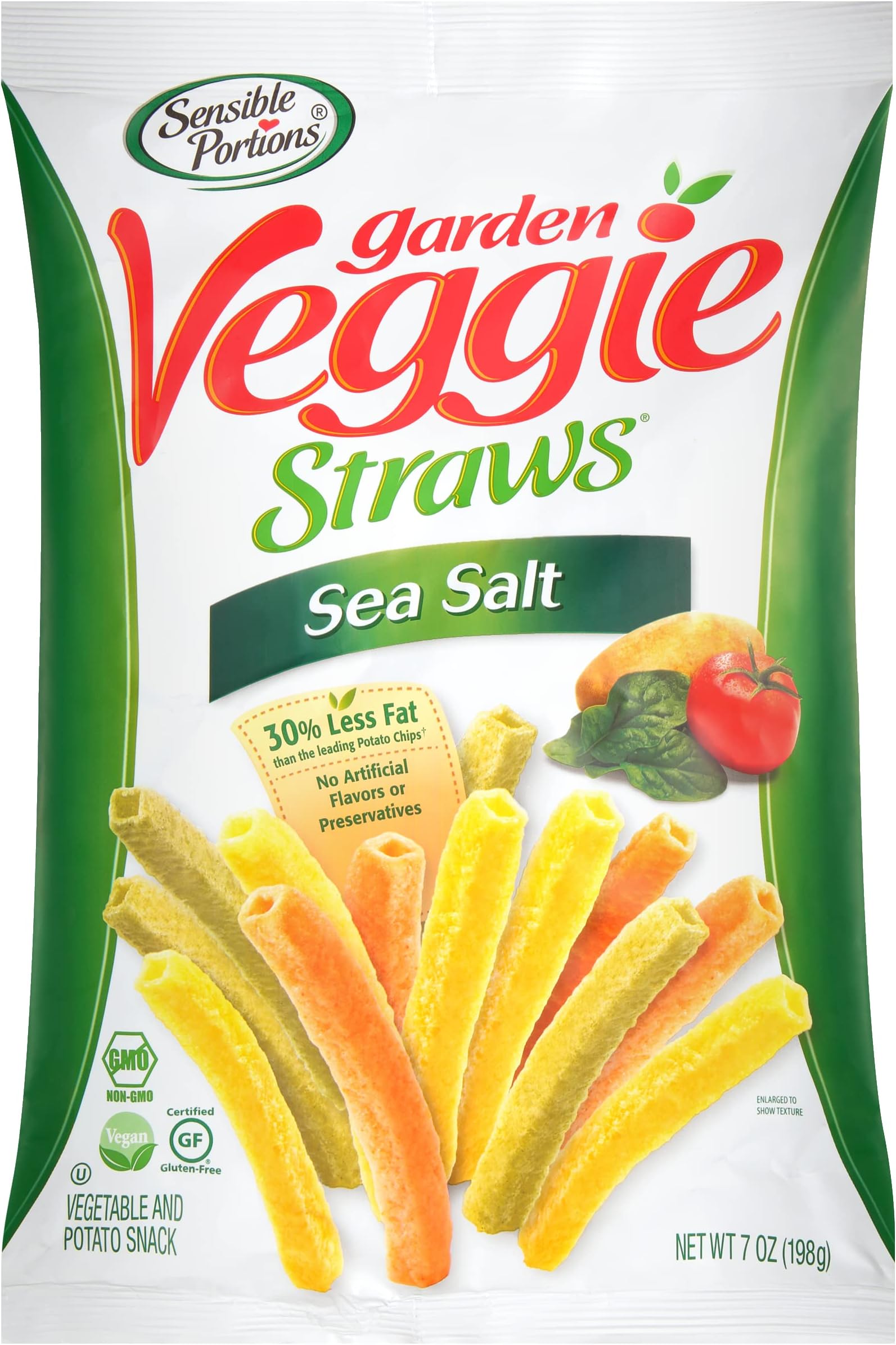 Sensible Portions Garden Veggie Straws, Sea Salt, 7oz (Pack of 5)