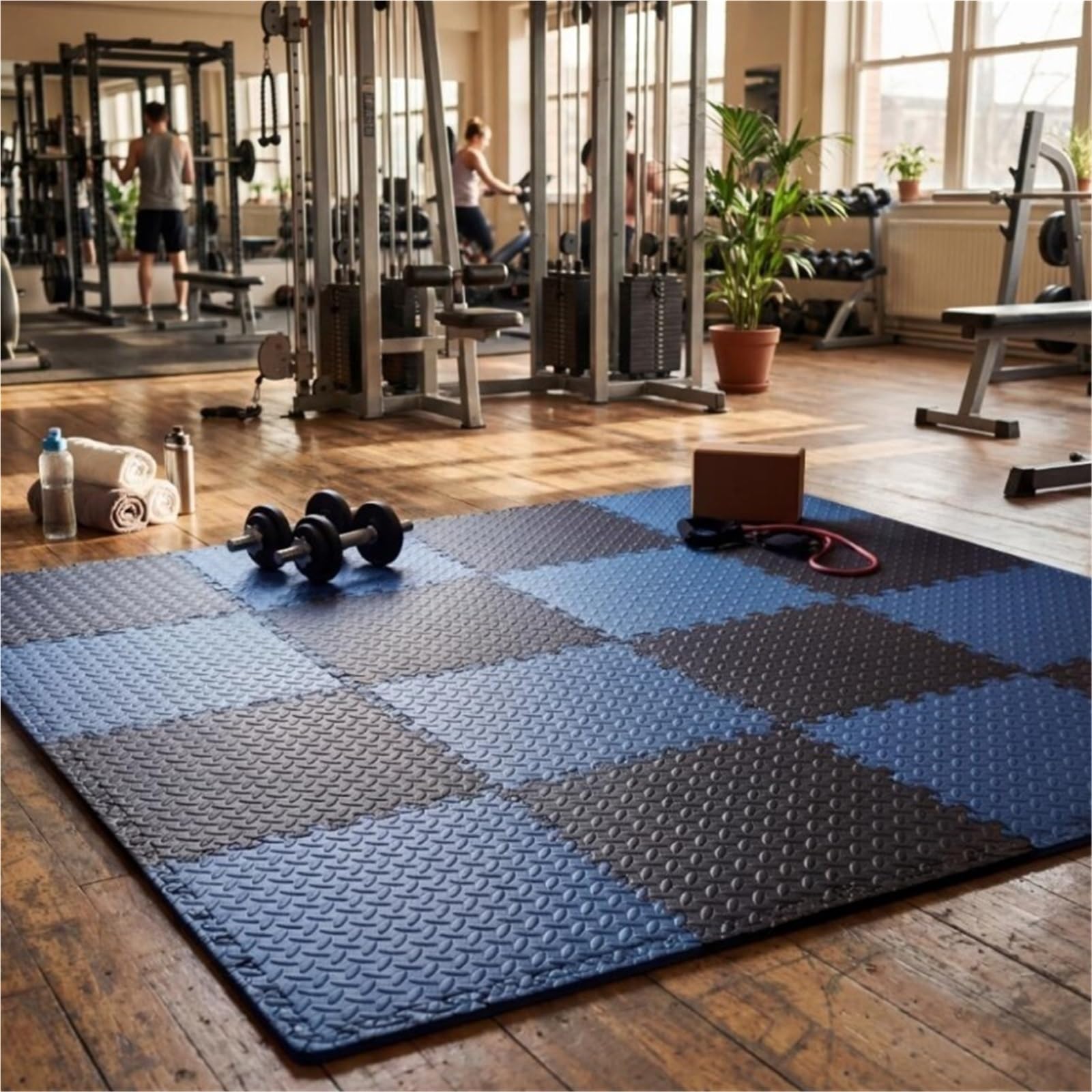 Tappeto Da Fitness A Puzzle Tappetini puzzle EVA di grandi dimensioni 60x60 cm Piastrelle ad incastro da 6/12 pezzi for la protezione della palestra casa