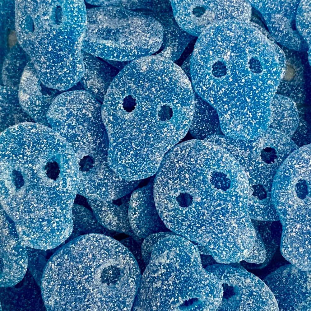 Vegan Variety Pack - Assorted Plant-Based Candy Mix, Dairy Free & Gelatine Free (1500g, Vegan Fizzy Blue Skulls Sweet)