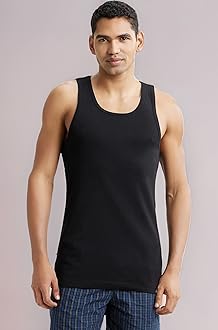 Jockey 9922 Men's Super Combed Cotton Rib Slim Fit Racer Back Styling Round Neck Gym Vest