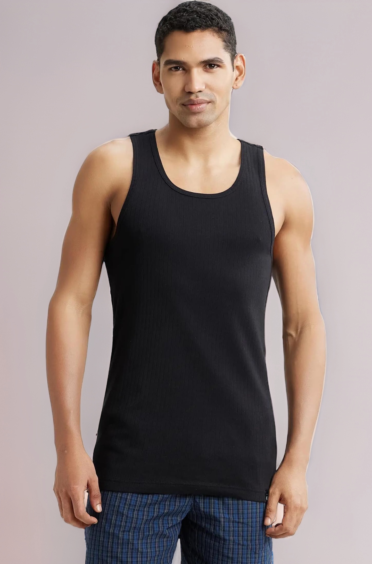 Jockey 9922 Men's Super Combed Cotton Rib Slim Fit Racer Back Styling Round Neck Gym Vest