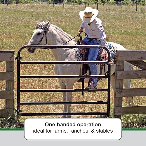 Miniatura 4 de Powerfields Cerradura de puerta de ganado de dos vías para granjas, jaulas de mascotas, cercas y establos (negro)