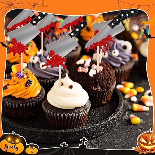 Miniatura 10 de 60 piezas de decoración de cupcakes de Halloween, lápida, cementerio, decoración de cupcakes, decoración de cupcakes de Halloween, palillos de mesa