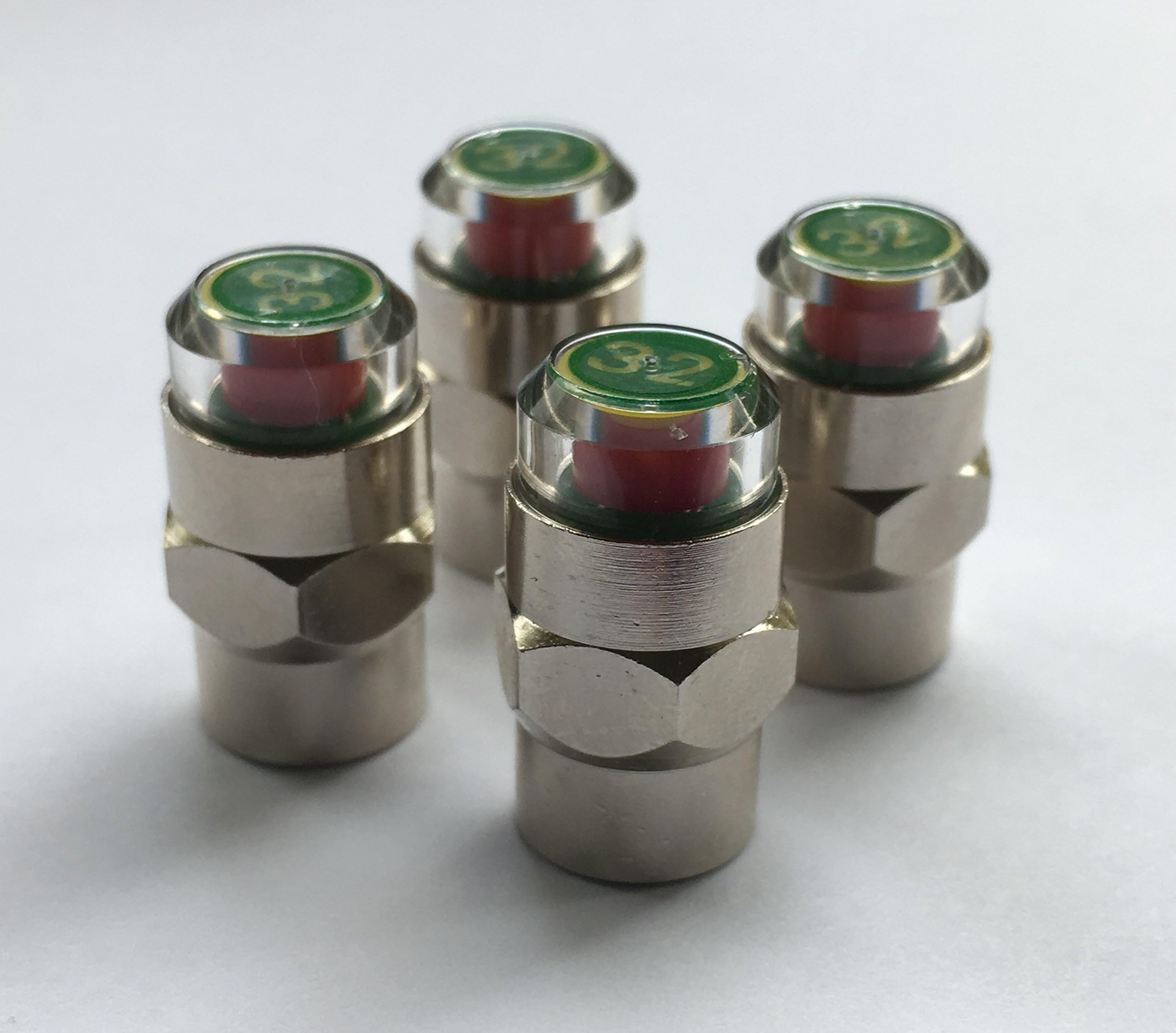 CLC International EZ Read Tire Caps - Valve Stem Caps That Monitor Tire Pressure - Tire Caps, All Season, Prevent Flats & Blow Outs - PSI 33/34