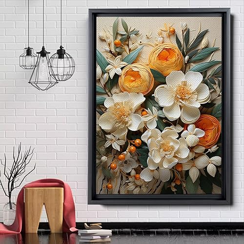 Miniatura 5 de Harvest print Textured Wall Art Square Canvas Art Vibrant Orange Fruit print Living Room Wall Decor Nature Inspired Wall Decor