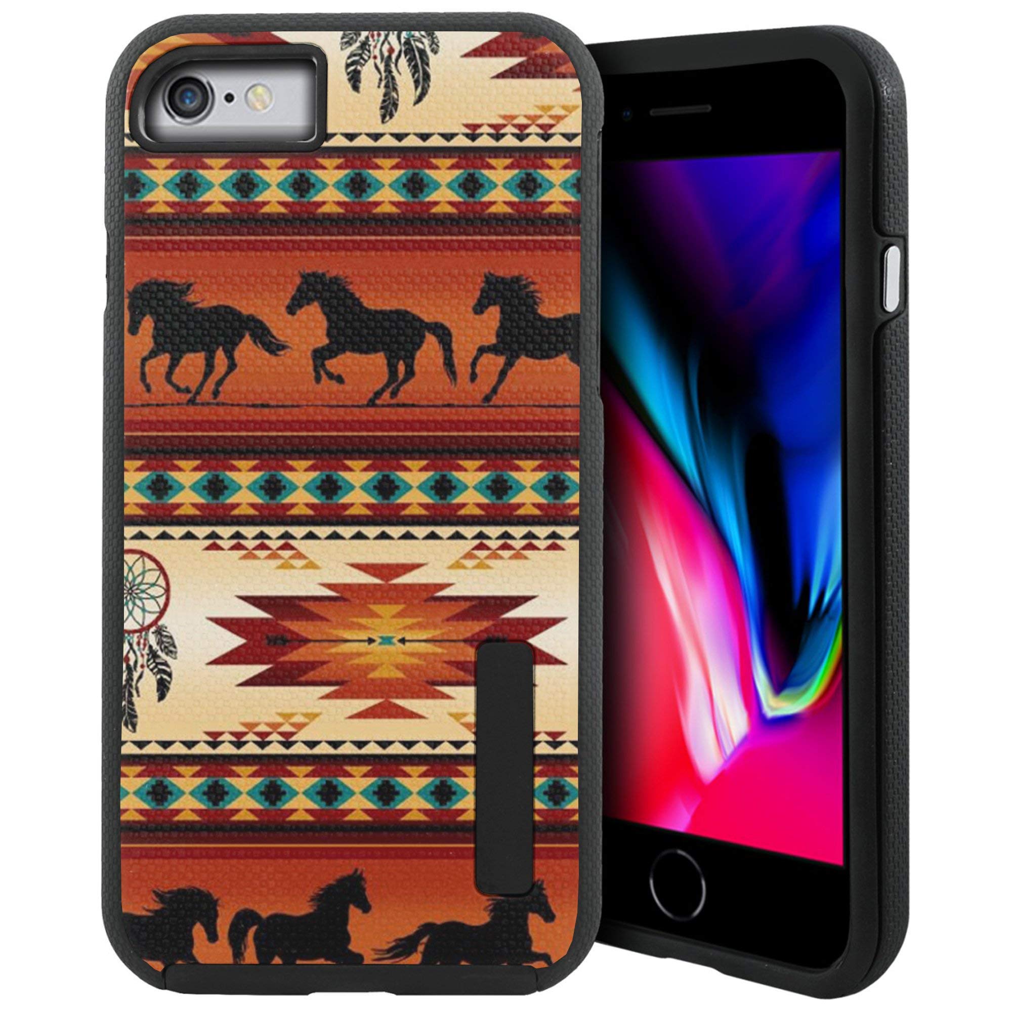 CasesOnDeck Case Compatible with [iPhone 8 Plus | iPhone 7 Plus][Grip Tactical] iPhone 8 Plus Hybrid Case with Rubberized Grip Exterior Inner Flexible