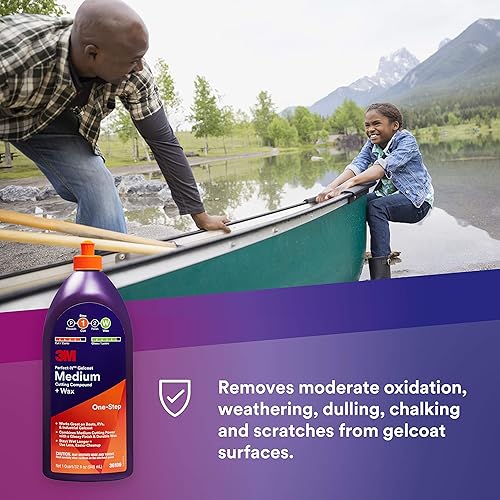 Miniatura 7 de 3M Perfect-It Gelcoat - Compuesto de corte medio + cera, 36107, 1 galón, proceso de un solo paso, P1500 y arañazos más finos, removedor de oxidación