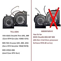 Vista 18 de BestParts New Genuine CPU+GPU Cooling Fan Replacement for MSI GS65 Stealth Thin, P/N: MS-16Q2 MS-16Q3, 16Q2-CPU 16Q2-G-CCW