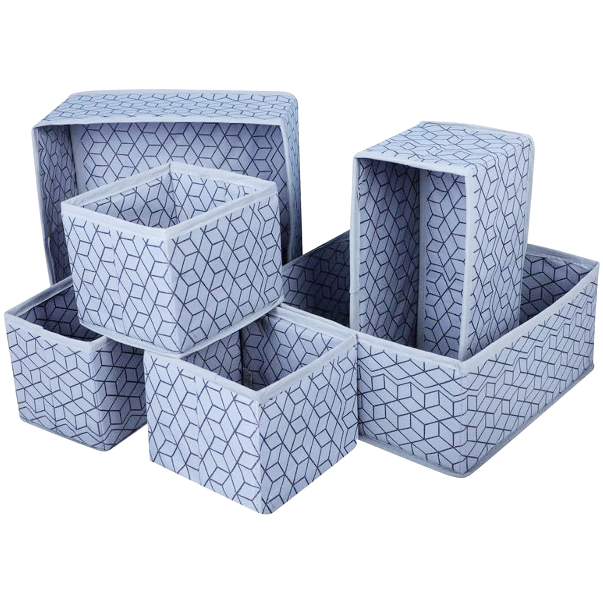 PulGos 6 Pcs Foldable Closet Organizers for Clothes, Space-Saving Fabric Storage Box Almirah Cupboard Organizer Sturdy Storage Boxes for Organizing Wardrobe Socks,Bra,Tie,Scarfs,and Toys- Grey (B0D2DBRF2F) Amazon Price History, Amazon Price Tracker