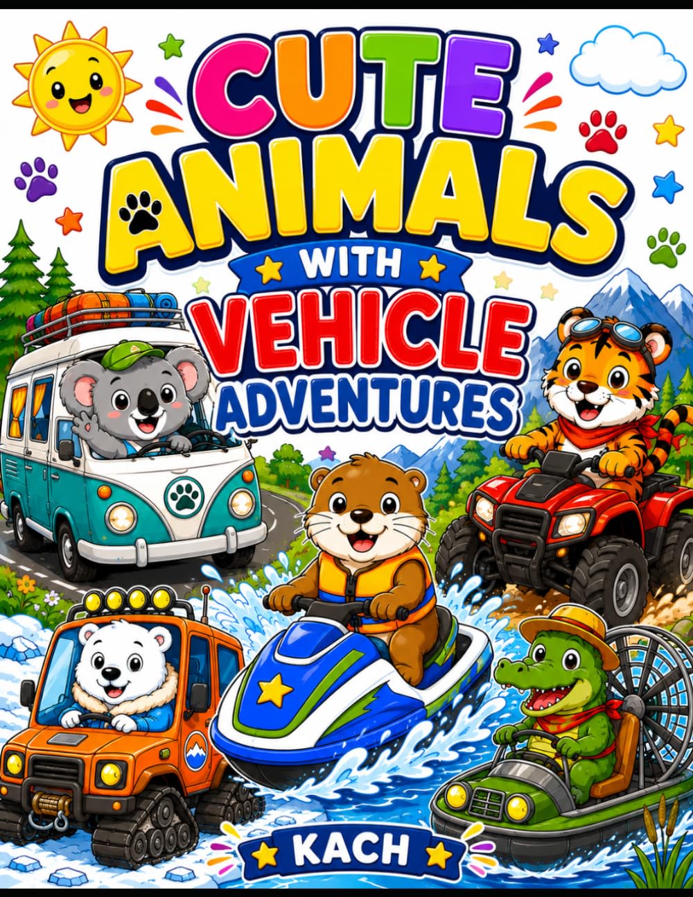 CUTE ANIMALS WITH VEHICLE ADVENTURES (Cute Animal Colouring Book)