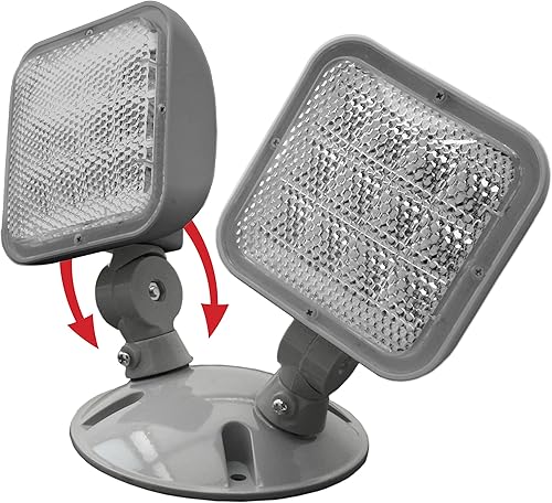 Miniatura 3 de NICOR Lighting Wet Location - Lámpara LED de emergencia con control remoto (ERL4-10), color gris