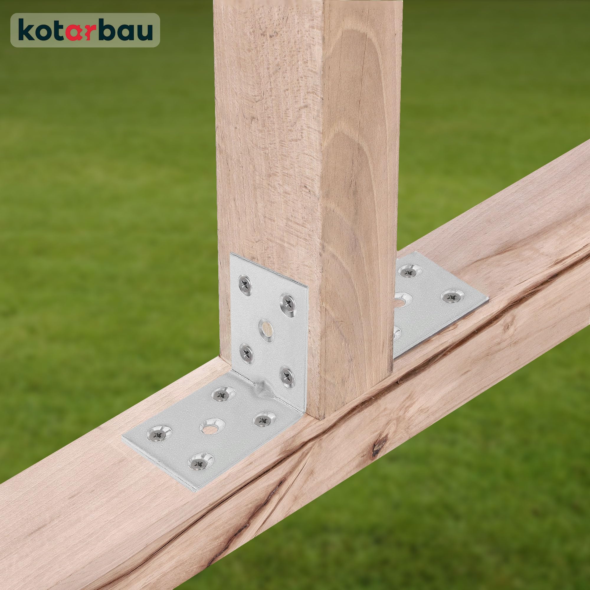 KOTARBAU Winkelverbinder 50 x 50 x 40 x 2 mm mit Sicke Verzinkt Stahl Bauwinkel Montagelöcher Möbelverbinder Schwerlast Holzverbinder Montagewinkel (100)