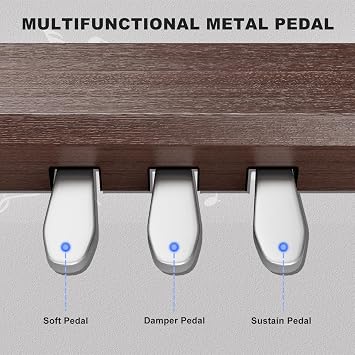 UMOMO 88-Key Graded Heavy Hammer Action Digital Piano – Full Size Weighted Keyboard with USB-MIDI, Duet Piano Bench Included, Walnut – Beginner Electric Piano