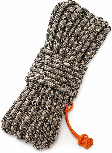 Miniatura 20 de Cordón supervivencia 550 Titan Paracord (3/diámetro de 16 pulgadas) con integrada línea de pesca militar, fuego, patentado y cable trampa.