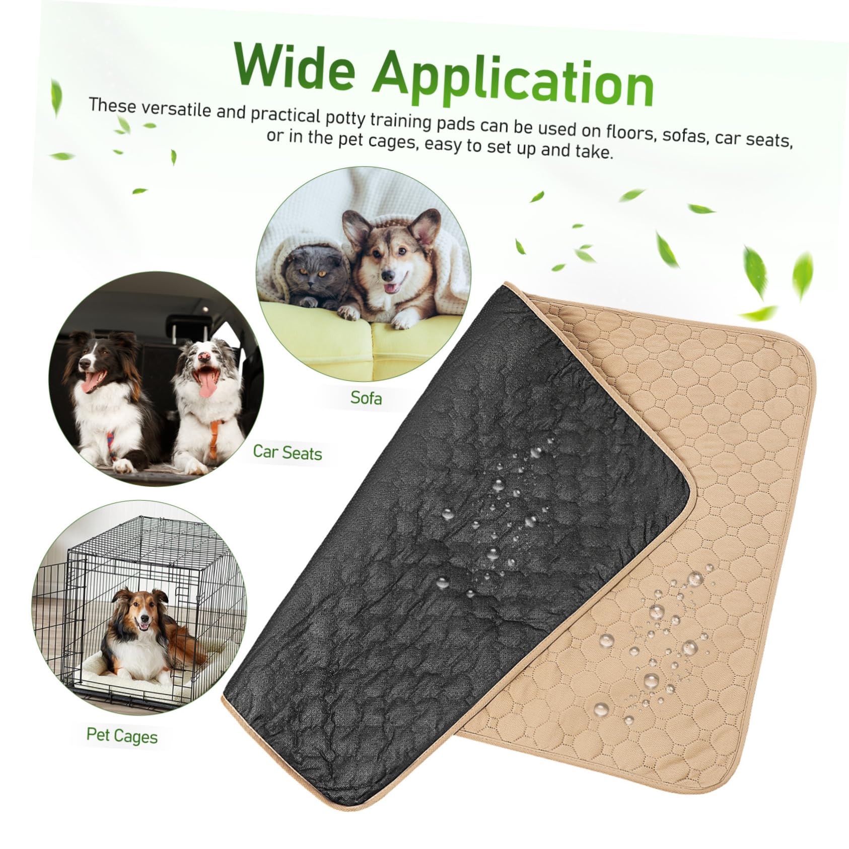 2piezas Almohadillas Impermeables para Orina De Perros Anti-orinar para Entrenamiento De Cachorros Lavables para Empapadores De Mascotas Camas De Gatos y Perros