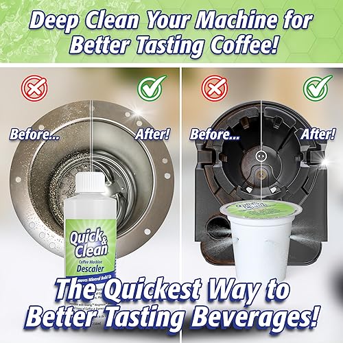 Miniatura 5 de Quick & Clean 4-Pack of Cleaning Cups + 2 Filters with Descaler Bundle (2 Total Uses) - 2.0 Compatible, Descaling Solution for Keurig, Nespresso,